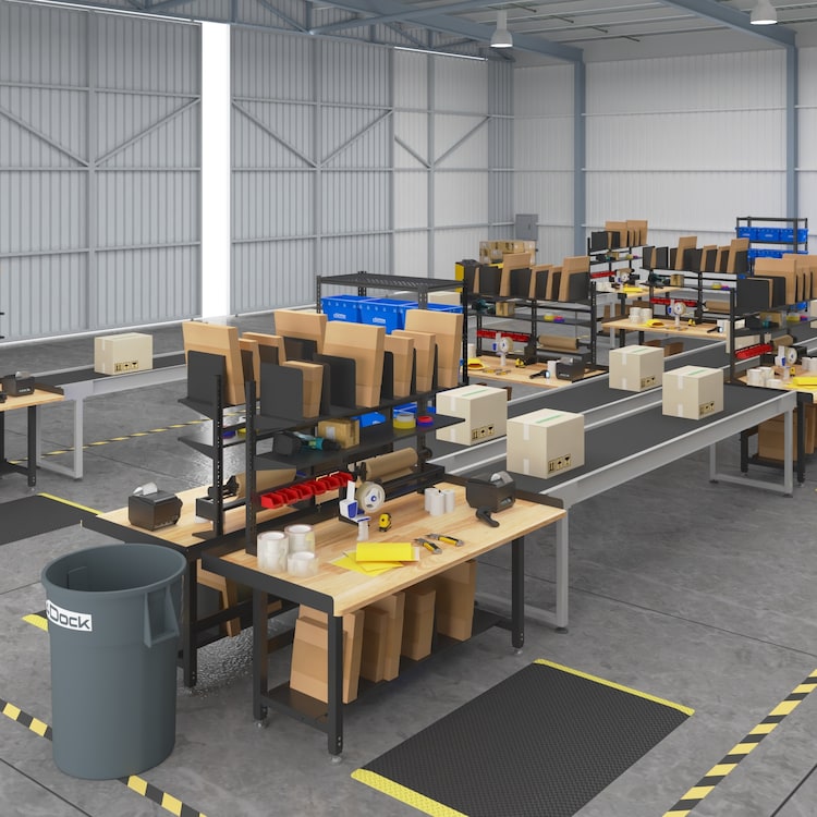 72x36 Industrial Workbench & Packing Station with Storage